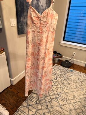 Guess Pink Cream Floral Maxi Skirt